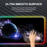 REAWUL RGB Gaming Mauspad Gross - 7 LED Farben 14 Beleuchtungs-Modi Gaming Mouse Mat, Rutschfester Gummibasis und Wasserdichter Oberfläche Tastatur Mouse Pad – Bild 4