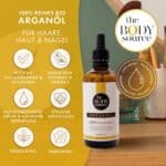The Body Source BIO Arganöl 100 ml – 100 % reines, kaltgepresstes Arganöl für Haut, Haare & Nägel – Bild 4