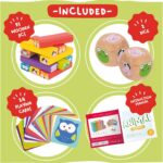 Set: Bauklötze, Karten, Würfel - Afrika-Safari Lernspielzeug aus Holz für Kinder von 3-9 Jahren Lernspiel Tiere