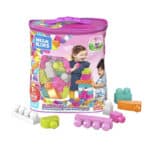 MEGA BLOKS Big Building Bag Bauset mit 60 grossen und bunten Bausteinen und 1 Aufbewahrungstasche, Spielzeug Geschenkset für Kinder ab 1 Jahr (Farbe und Verpackung können variieren)