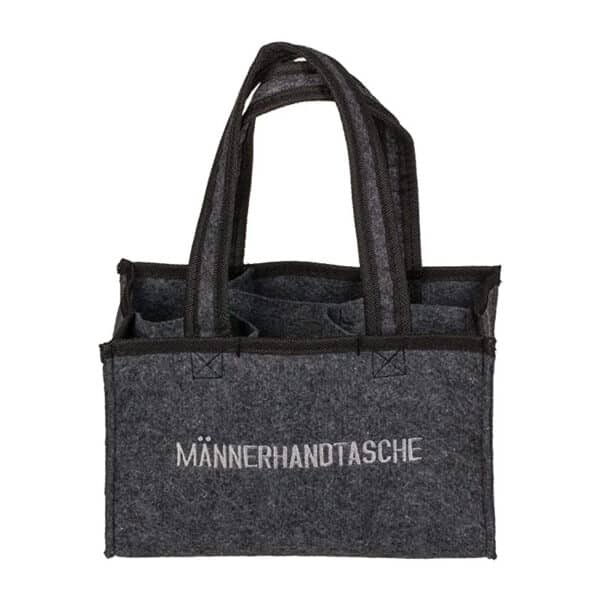 Out of the Blue 713163, Männerhandtasche aus Filz mit 6 Fächern, ca. 24 x 15 cm