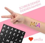 Bio Glitzer Tattoo Set für Kinder – 20 Farben, 100 Schablonen, inkl. Pinsel & Kleber – Bild 7