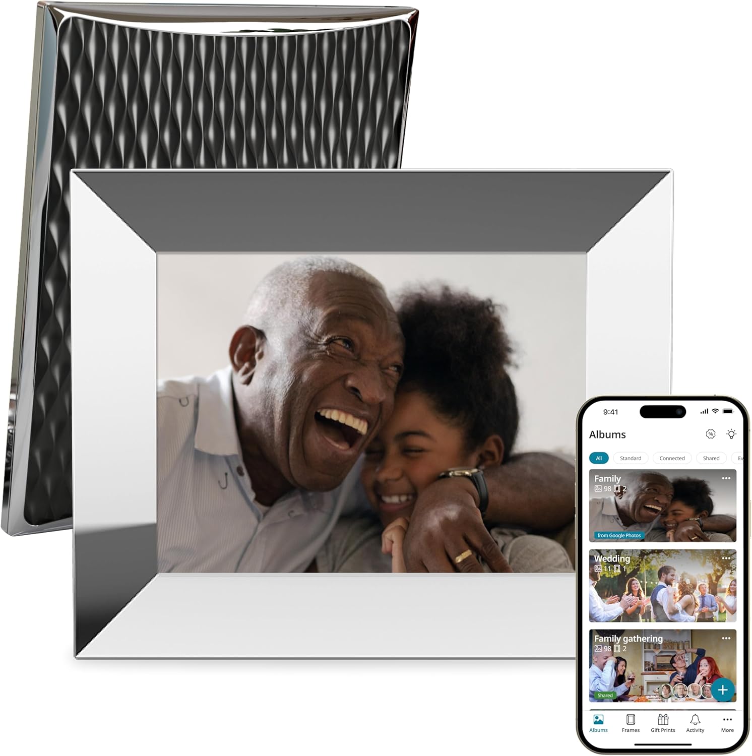 815zP4bLjEL._AC_SL1500_ Nixplay 9,7" 2K Digitaler Bilderrahmen mit WiFi, Silber – Fotos & Videos per App teilen