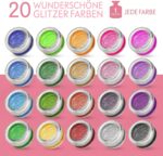 Bio Glitzer Tattoo Set für Kinder – 20 Farben, 100 Schablonen, inkl. Pinsel & Kleber – Bild 4