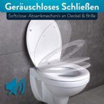 Benkstein® Premium Toilettendeckel antibakteriell weiss - Duroplast Klodeckel mit Quick-Release-Funktion und Softclose Absenkautomatik - Toilettensitz aus rostfreiem Edelstahl abnehmbar WC Sitz – Bild 6