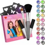 Bio Glitzer Tattoo Set für Kinder – 20 Farben, 100 Schablonen, inkl. Pinsel & Kleber