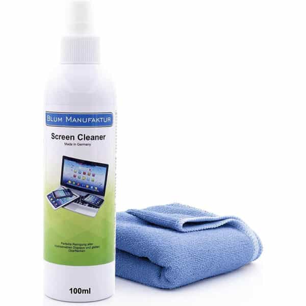 Blum Manufaktur Screen Cleaner - Bildschirmreiniger - PC-Reiniger - inkl. Mikrofasertuch 30 x 30 cm - Monitorreiniger - Made in Germany