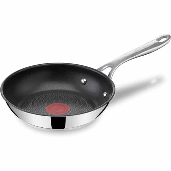Tefal Jamie Oliver Cook´s Direct On Bratpfanne Induktionsgeeignet | Spülmaschinengeeignet |Langlebige Antihaft-Beschichtung | Thermo-Signal-Technologie | Edelstahl/Schwarz