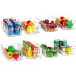 KICHLY Hochwertige vorratsschrank küche organizer - Set von 8 (4 grosse, 4 kleine Behälter) Stauraum für kühlschrank, Schränke, Regale, spülbecken, kosmetik Büromaterial, werkzeug organizer - BPA frei
