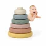 Mini Tudou 6 Stück Stapelspielzeug mit Ringen,Stapelturm& Beissringe für Stapelspiel,Squeeze-Spielzeug mit Früherziehung, Spielzeug Jungen und Mädchen ab 6 Monate
