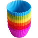 Cupcake-Formen, 24 Stück wiederverwendbare Silikon Backformen Muffin-Formen