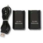 OSAN 2x 4800mAh Ni-MH "Direct-Charge" wiederaufladbar Batterie Akkus für XBOX 360 Remote Controller mit Ladekabel