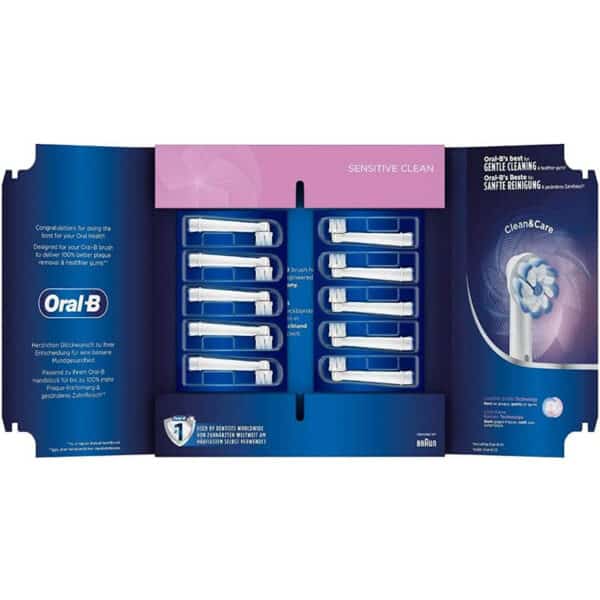 Oral-B Sensitive Clean Aufsteckbürsten für elektrische Zahnbürste, sanfte Zahnreinigung, ultra-dünne Borsten, Zahnbürstenaufsatz für Oral-B Zahnbürsten, briefkastenfähige Verpackung