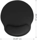 Sidorenko Mauspad mit Gelkissen, 26x23cm, Ergonomisches Mauspad mit Vernähte Kanten, Mousepad mit Handauflage für schonende Handgelenk Haltung, schwarz – Bild 3