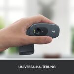 Logitech C270 Webcam, HD 720p, 60° Sichtfeld, Fester Fokus, Belichtungskorrektur, USB-Anschluss, Rauschunterdrückung, Universalhalterung, Für Skype, FaceTime, Hangouts, etc. - Schwarz – Bild 5