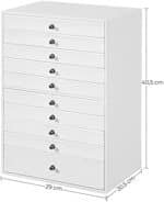 SONGMICS Schmuckkästchen, Schmuckschatulle mit 10 Ebenen, grosse Schmuckbox aus Kunstleder, mit Schubladen und Uhrenkissen, 29 x 20,5 x 40,5 cm, weiss JBC10W – Bild 7