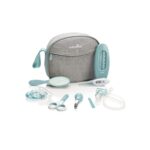 Babymoov Baby Kulturtasche, Pflege Set, für Babys, 9 teilig, mit digitalem Fieberthermometer, Nasensauger