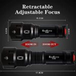 REHKITTZ LED Taschenlampe,Extrem Hell Handlampe Zoombare Taschenlampen für Camping,Ausrüstung,Outdoor,Zoombarer Einstellbarer Fokus – Bild 6