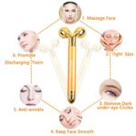 2-IN-1 Anti Aging Antifalten Gesichtsmassagegerät, Beheizte Sonic Massagegerät Augenmassagegerät,Anionen Wiederaufladbare Galvanic Zauberstab für Dark Circles – Bild 4