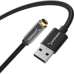 Sabrent, USB auf Klinke 3,5 mm, USB Externe Soundkarte, Kopfhörer auf Klinke, audio zu usb adapter, usb soundkart konverter, for PS4, PS5, Windows und Mac