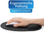Sidorenko Mauspad mit Gelkissen, 26x23cm, Ergonomisches Mauspad mit Vernähte Kanten, Mousepad mit Handauflage für schonende Handgelenk Haltung, schwarz – Bild 5
