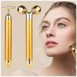 2-IN-1 Anti Aging Antifalten Gesichtsmassagegerät, Beheizte Sonic Massagegerät Augenmassagegerät,Anionen Wiederaufladbare Galvanic Zauberstab für Dark Circles