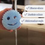 Scrub Daddy Colours Smiley Schwamm, Spülschwamm für Küche und Geschirr, Kratzfreier Scheuer Schwämme, Putzschwamm, Geruchsresistent Topfreiniger, Spülmaschinenfest Reinigungsschwamm – Bild 4