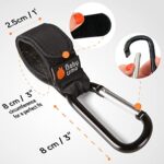 Baby Uma, Kinderwagen Haken für Wickeltaschen, Kinderwagenhaken Taschenhaken, Anhänger für Kinderwagen, Karabinerhaken für Handtaschen, Universale Passform, 2er Packung – Bild 7