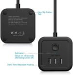 JSVER Steckdosenleiste Würfel USB Mehrfachsteckdose Cube überspannungsschutz 3 Fach mit 3 USB (15.5W) Steckdosen mit Schalter für Büro, zu Hause 1,5m Kabel – Bild 3