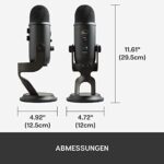 Blue Yeti USB-Mikrofon für Streaming, Gaming & Podcasting – Plug & Play – Schwarz – Bild 12