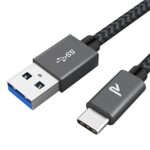 RAMPOW USB C Kabel, Ladekabel USB C 3.1A, Schnellladekabel USB C USB 3.0 und QC 3.0 Schnellladung, USB Kabel Typ C haltbares Nylon geflochtenes USB C für Samsung Galaxy S20/S10/S9/Note 10/9/8-1M