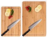 Blumtal Schneidebrett aus 100% Bambus - antiseptisches, 2cm dickes, massives Holz-Brett mit Saftrille, Holz-Brettchen – Bild 3
