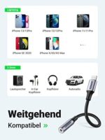 UGREEN Lightning zu Klinke Adapter 3,5 mm Kopfhörer Lightning Aux Adapter Lightning auf Aux Adapter kompatibel mit iPhone 14 14 Pro 13 13 Pro 12 12 Pro 12 Pro Max 12 Mini 11 11 Pro X usw.(Grau) – Bild 5