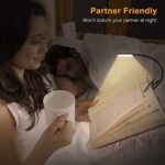 Gritin Leselampe Buch Klemme, Buchlampe mit 9 LEDs, 3 Farbtemperatur Modi, Stufenlose Helligkeit Klemmlampe, USB Wiederaufladbare Klemmleuchte, 360° Flexibel für Nachtlesen ins Bett, beim Reisen usw. – Bild 6