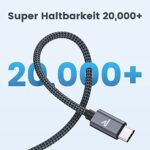 RAMPOW USB C Kabel, Ladekabel USB C 3.1A, Schnellladekabel USB C USB 3.0 und QC 3.0 Schnellladung, USB Kabel Typ C haltbares Nylon geflochtenes USB C für Samsung Galaxy S20/S10/S9/Note 10/9/8-1M – Bild 5