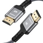 4K Kurzes HDMI Kabel, Snowkids HDMI Kabel 4K60Hz Nylon Geflecht, Vergoldete Anschlüsse mit Ethernet, Audio Rückkanal, Kompatibel mit 2160p, 1080p, 3D Grau