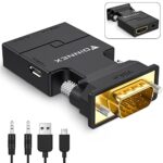 FOINNEX, VGA auf HDMI Adapter mit Audio, Alter PC zu TV/Monitor mit HDMI Converter, FOINNEX 1080p VGA zu HDMI (Stecker auf Buchse) Konverter/Wandler für Computer, Beamer, Laptop, PC, Monitor, Projector, HDTV