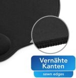 Sidorenko Mauspad mit Gelkissen, 26x23cm, Ergonomisches Mauspad mit Vernähte Kanten, Mousepad mit Handauflage für schonende Handgelenk Haltung, schwarz – Bild 4