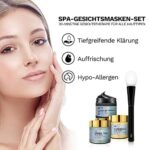 ANAiRUi Kurkuma Gesichtsmaske - Grüner Tee Ton Maske - Totes Meer Mineralien Schlamm Maske, Spa Gesichtsmasken Set zur Tiefenreinigung, Entgiftung und Reduzierung von Akne und Mitesser, 210 g – Bild 2