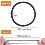 TIYUPA, Packung mit 100 Haargummis, schwarze Haargummis für Mädchen, kein Metall, kleine elastische Haarbänder, Pferdeschwanzhalter, Haarschmuck, dünne Haarbänder für Mädchen, Männer, Frauen – Bild 4