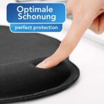 Sidorenko Mauspad mit Gelkissen, 26x23cm, Ergonomisches Mauspad mit Vernähte Kanten, Mousepad mit Handauflage für schonende Handgelenk Haltung, schwarz – Bild 7