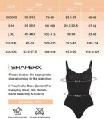 SHAPERX Bodysuit Figurenformend Damen Body Shaper Bauchweg Sculpting Shapewear Tanga Ganzkörper Formende Bodys Verstellbarer Schultergurt – Bild 3