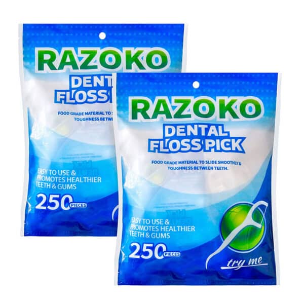 Razoko, Zahnseide Picks High Pull Zahnstocher Sticks, professionelle Clean Floss Picks, nicht aromatisierte Einweg Flosser Nachfüllpackung