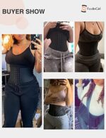 FeelinGirl Damen Korsage mit 9 Stahlknochen Korsett Shapewear Waist Cincher Latex Taillenmieder Unterbrust Cincher Shaper Body Bauchweg Corsage mit 3 oder 4 Reihen Haken – Bild 7