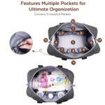 Dikaslon Wickeltasche Grosse Windeltaschen für Mama und Papa, stilvolle Reisetasche mit Schnullerhalter und Wickelauflage – Bild 4