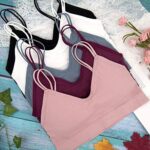 BQTQ 5 Stücke Bralette, V Hals Cami Top BH, Bralette Damen, Schlafen BH, für Frauen, Mädchen – Bild 4