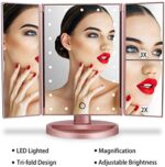 Schminkspiegel mit 21 LEDs, Schminkspiegel von Vanity Trifold, um 180° drehbar, Vergrösserung 1x / 2x / 3x, Spiegel mit Touchscreen für Make-up und Hautpflege – Bild 6