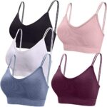 BQTQ 5 Stücke Bralette, V Hals Cami Top BH, Bralette Damen, Schlafen BH, für Frauen, Mädchen