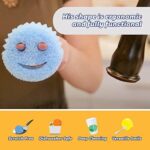Scrub Daddy Colours Smiley Schwamm, Spülschwamm für Küche und Geschirr, Kratzfreier Scheuer Schwämme, Putzschwamm, Geruchsresistent Topfreiniger, Spülmaschinenfest Reinigungsschwamm – Bild 2