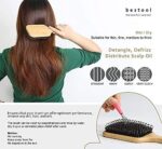 BESTOOL Haarbürste, Wildschweinborsten Haarbürste mit Nylonstiften, Professionelle Bambus Paddel Bürste zur Haarentwirrung und Detangling, Verbesserung der Haartextur – Bild 4